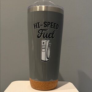 NEW-Gray Hi-Speed Fuel Tumbler with Cork Base
